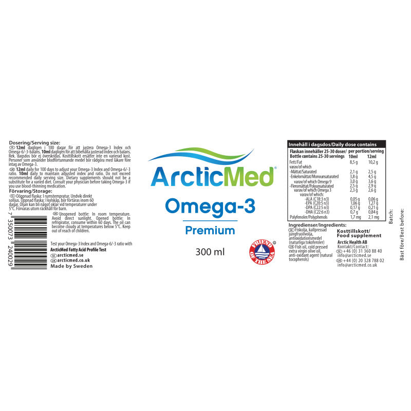 ArcticMed Omega-3 Premium Lemon 1-pack - ArcticMed omega-3 high quality fish oil