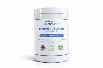 ArcticMed Marine Collagen med vitamin C från vildfångad vit fisk – hydrolyserat kollagenpulver 300 g
